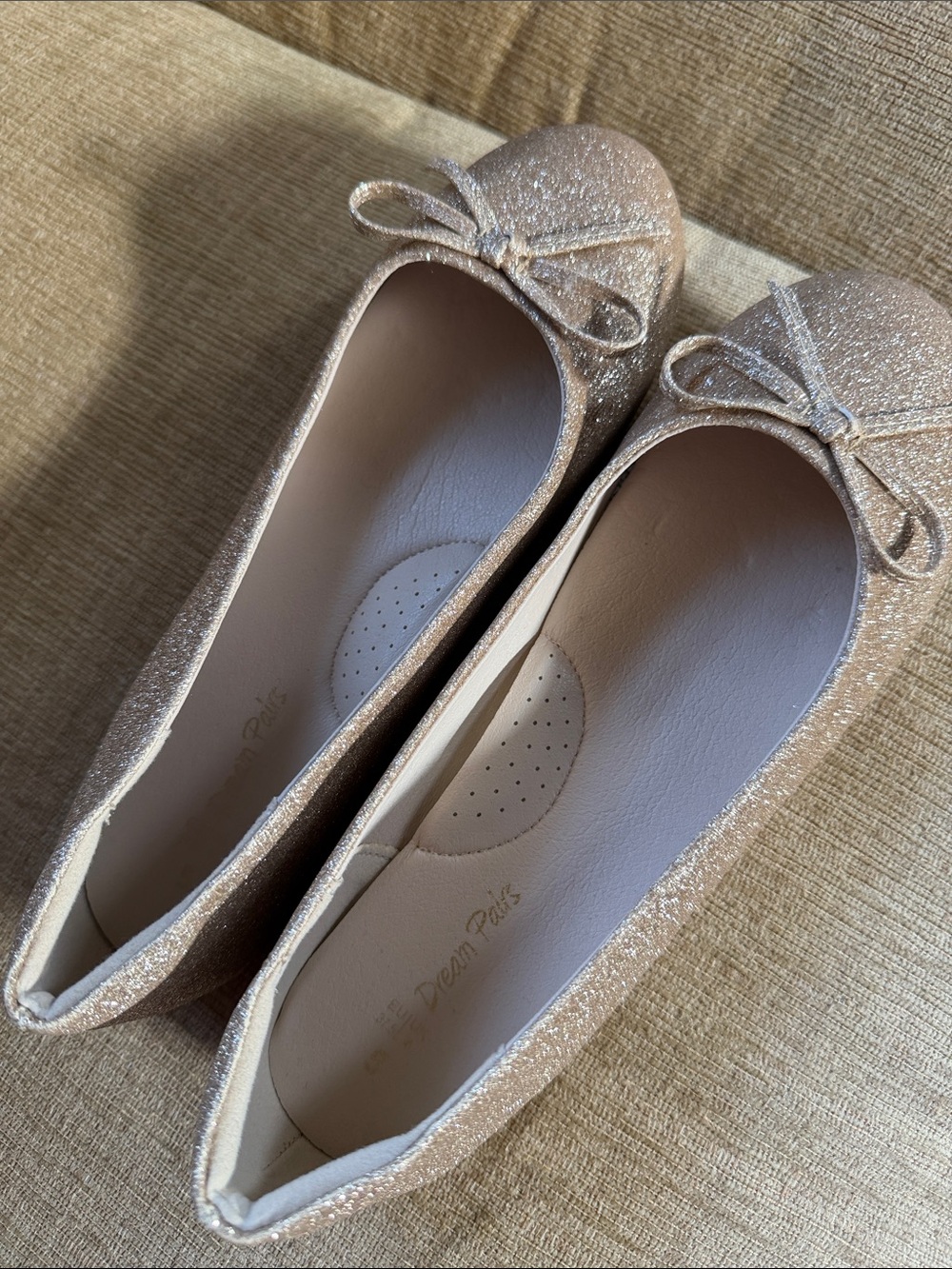 Dream Pairs Glitter Ballet Flats in Rose Gold